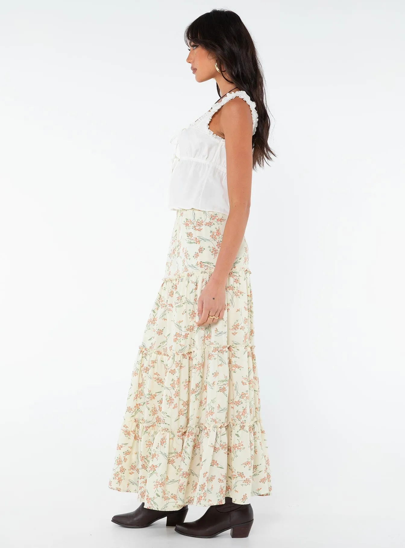 Miriah Maxi Skirt Cream Floral