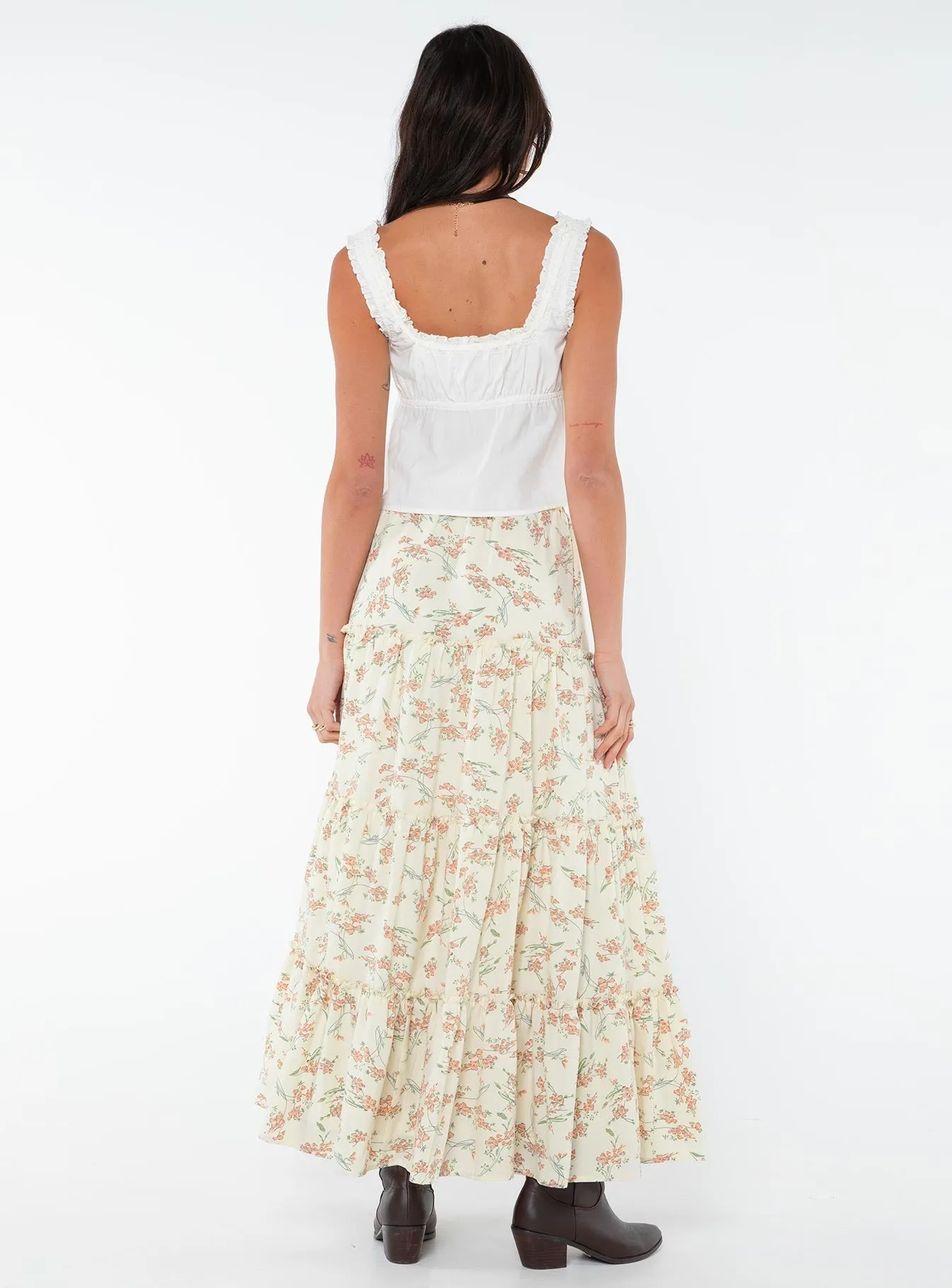 Miriah Maxi Skirt Cream Floral