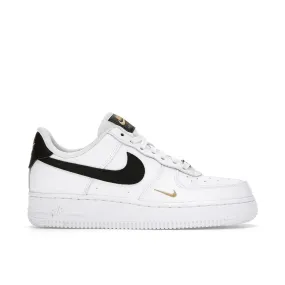 Nike Air Force 1 07 Low Mini Swoosh Black Gold Womens | CZ0270-102 | Laced