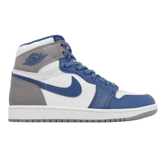 Nike air jordan 1 retro high og true blue 4-7y white cement grey dz5485-410