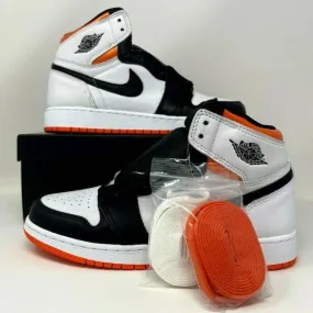 Nike air jordan retro i 1 high og gs electro orange grade school 6y 575441-180