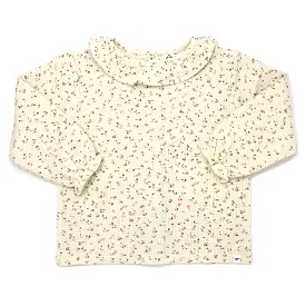 oh baby! Ruffle Collar Waffle Knit Blouse - Roses - Cream