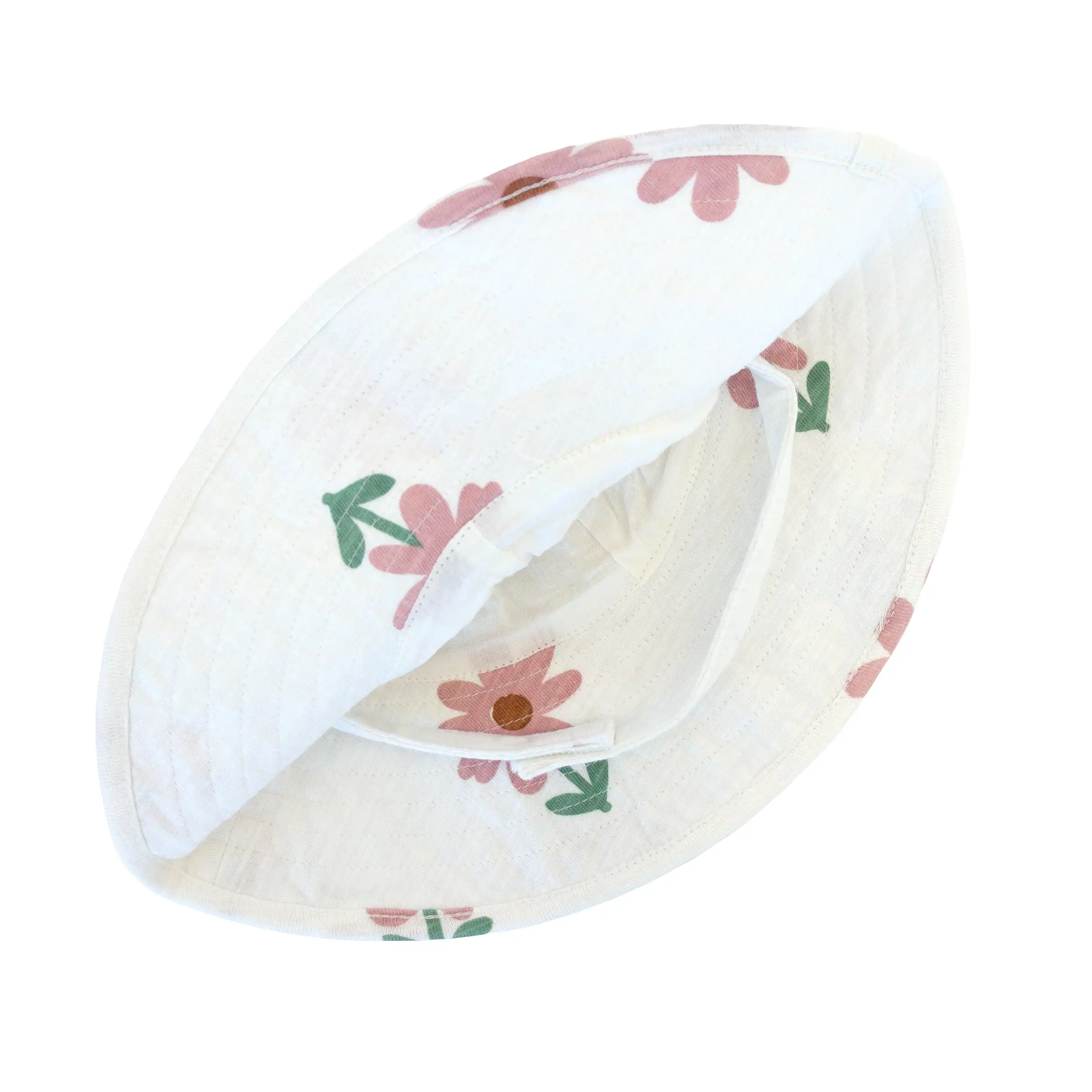 oh baby! Sun Hat Cotton - Picking Daisies Print - Oyster