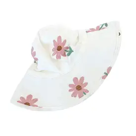 oh baby! Sun Hat Cotton - Picking Daisies Print - Oyster