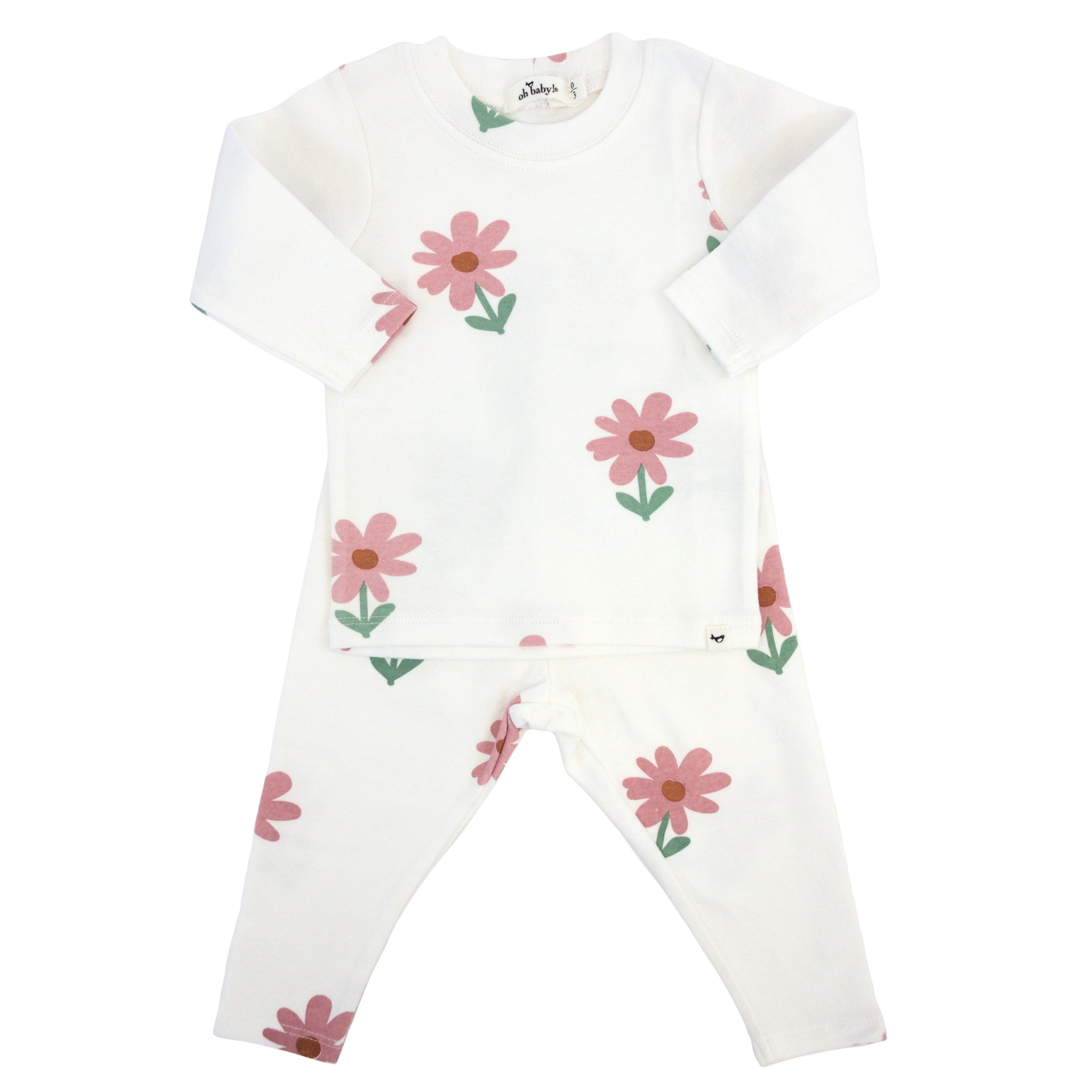 oh baby! Two Piece Set - Picking Daisies Print - Cream