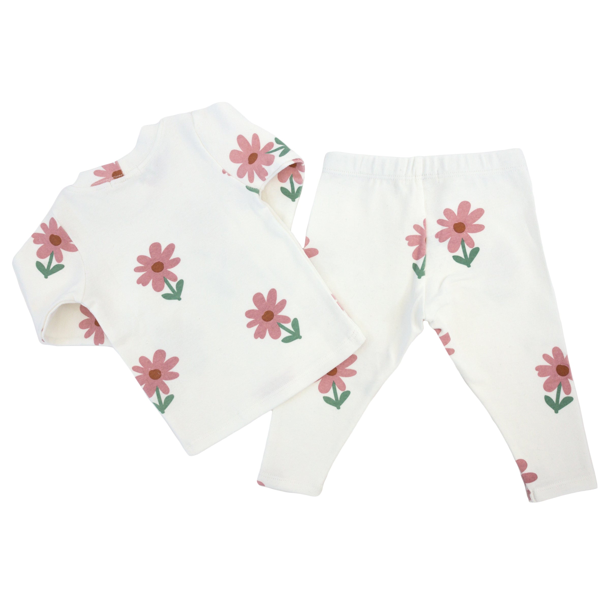 oh baby! Two Piece Set - Picking Daisies Print - Cream