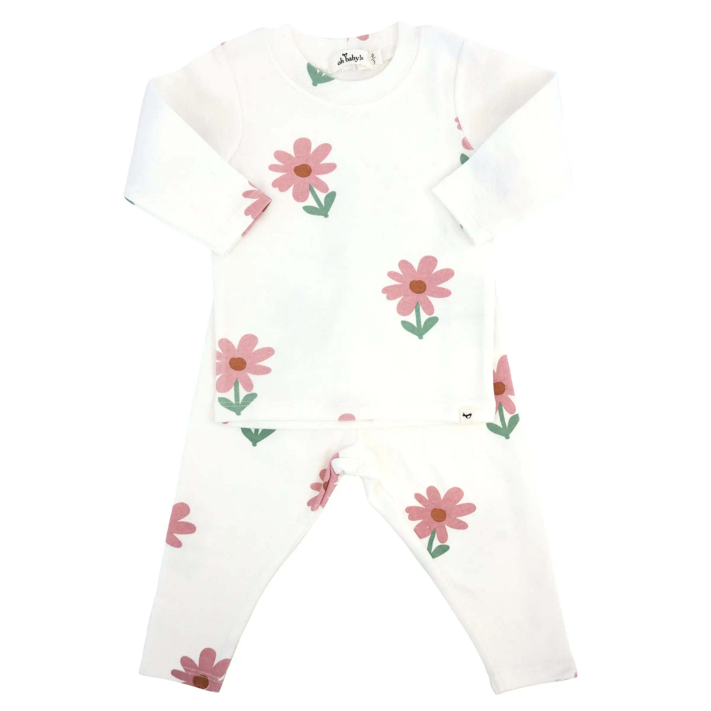 oh baby! Two Piece Set - Picking Daisies Print - Cream