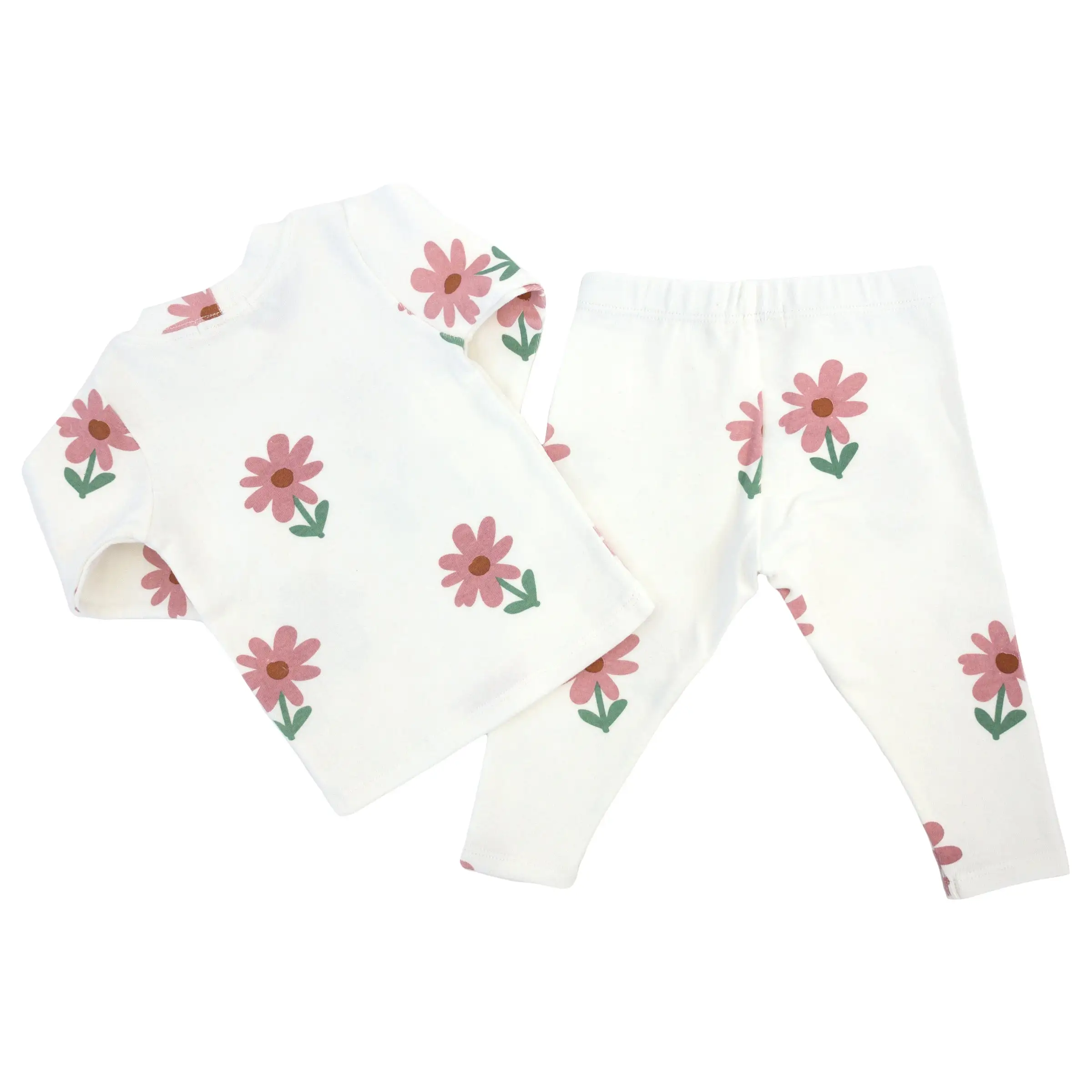 oh baby! Two Piece Set - Picking Daisies Print - Cream