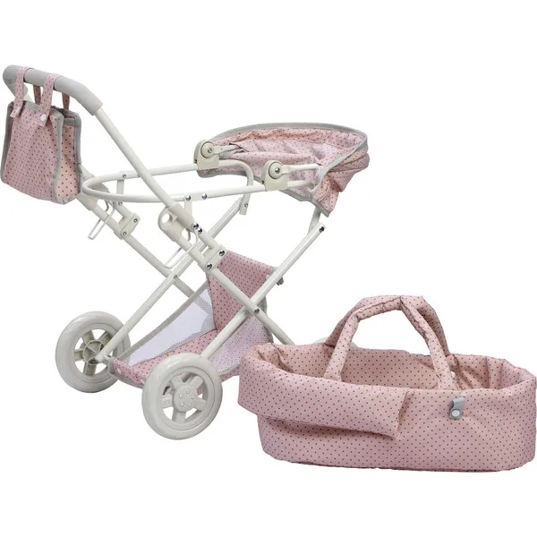 Olivia's Little World by Teamson Kids Olivia's Little World Buggy-Style Doll Stroller, Pink/Gray