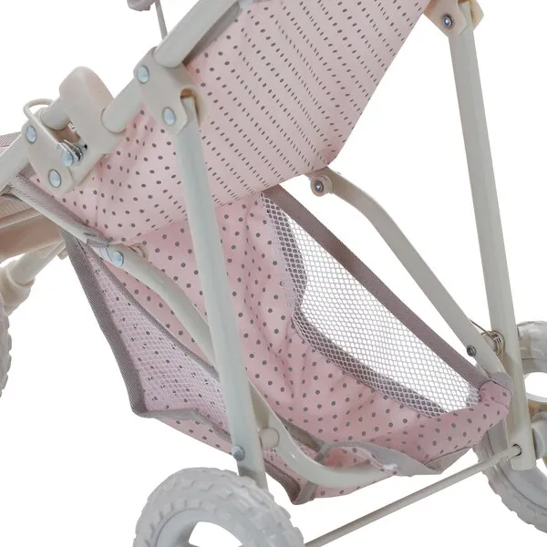 Olivia's Little World by Teamson Kids Olivia's Little World Doll Jogging-Style Stroller, Pink/Cream/Gray