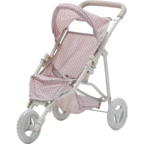 Olivia's Little World by Teamson Kids Olivia's Little World Doll Jogging-Style Stroller, Pink/Cream/Gray