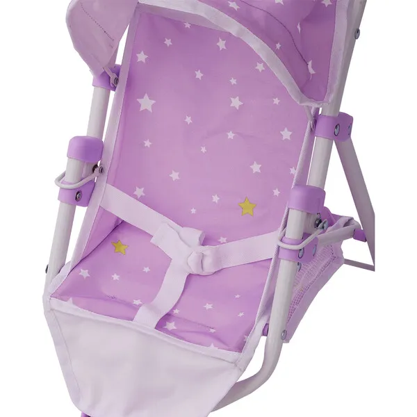 Olivia's Little World by Teamson Kids Olivia's Little World Doll Jogging-Style Stroller, Purple/Stars