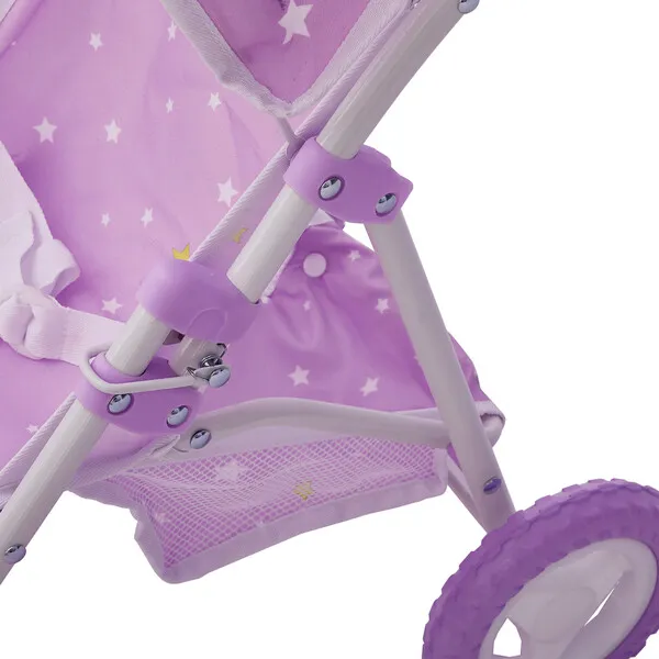 Olivia's Little World by Teamson Kids Olivia's Little World Doll Jogging-Style Stroller, Purple/Stars