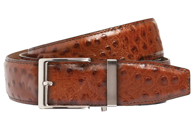 Ostrich Brown, 40 mm Strap, Dress Belt