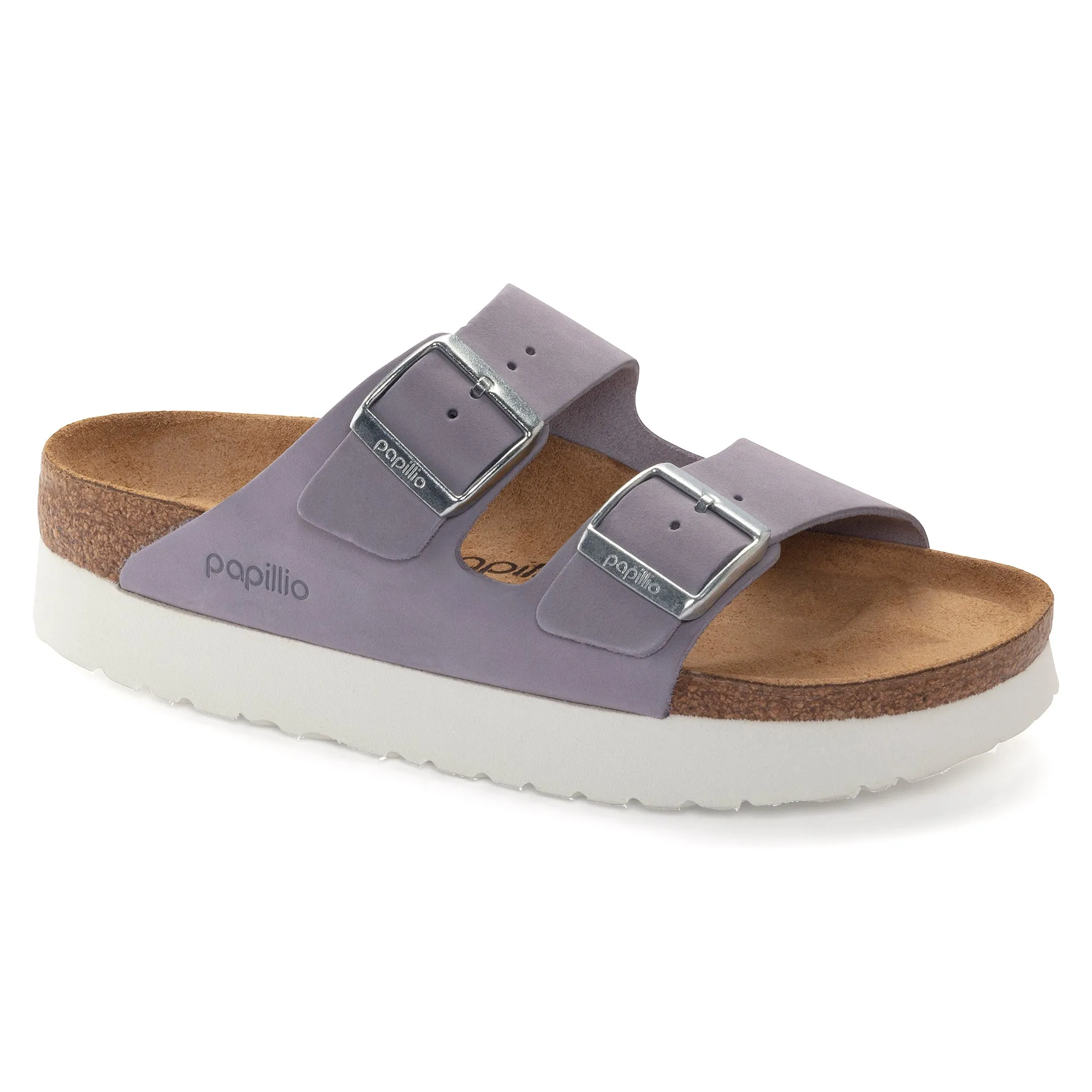 Papillio Arizona Platform purple fog nubuck by Birkenstock