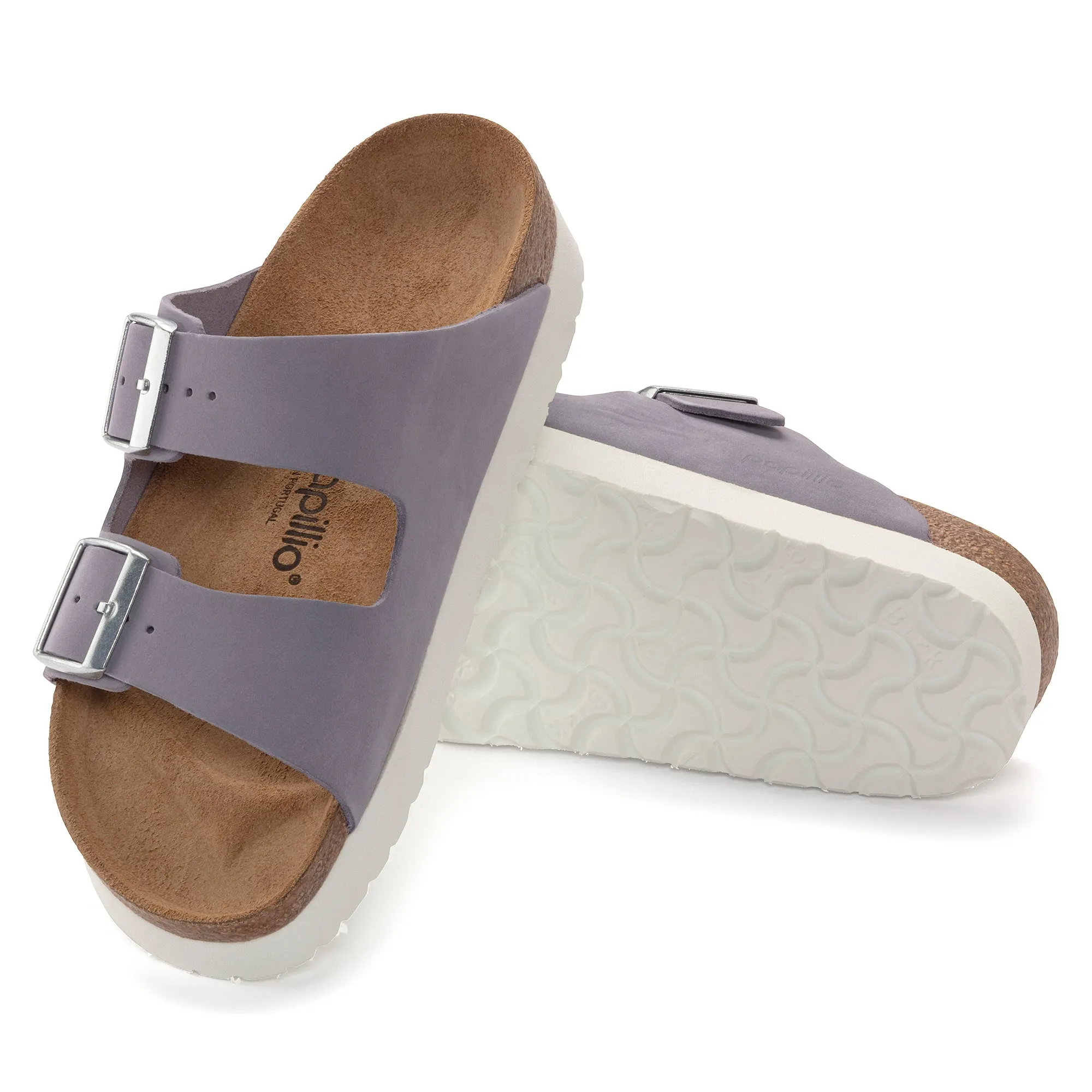 Papillio Arizona Platform purple fog nubuck by Birkenstock