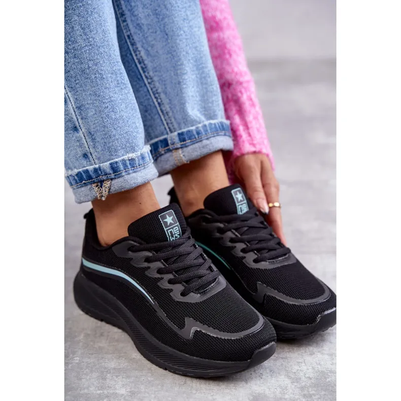 PE1 Women's Fashionable Sport Shoes Sneakers Black Ida