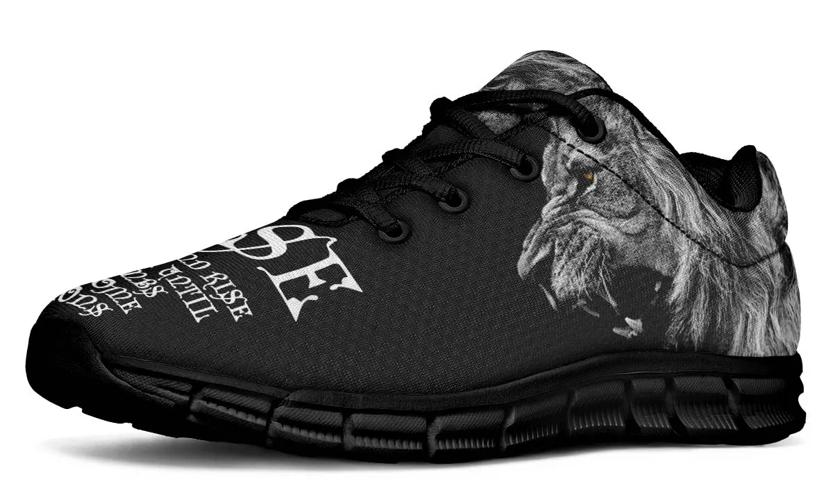 Rise And Rise Again Cool Lion Fitness Sneakers Shoes For Men Women