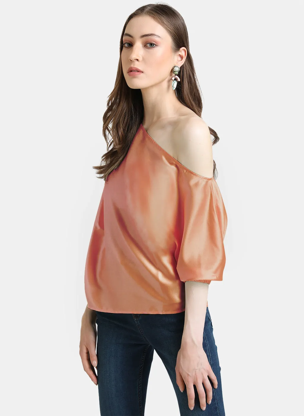 Satin Batwing Sleeve Top