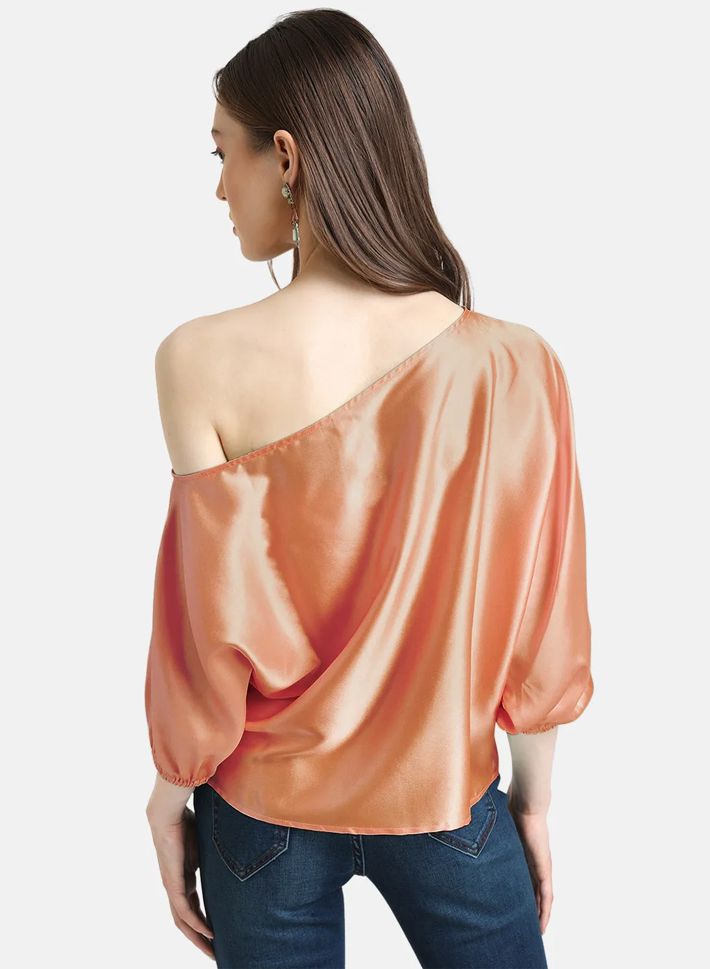 Satin Batwing Sleeve Top