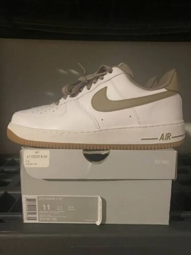 Size 11 - Nike Air Force 1 Low '07 White Khaki Gum Light...