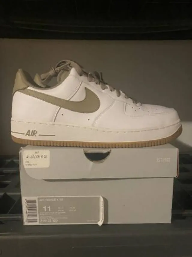 Size 11 - Nike Air Force 1 Low '07 White Khaki Gum Light...