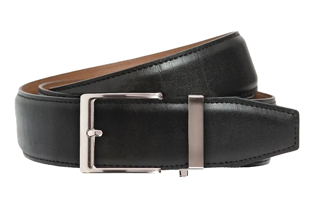 Smooth Black, 40mm Strap, Dress Belt