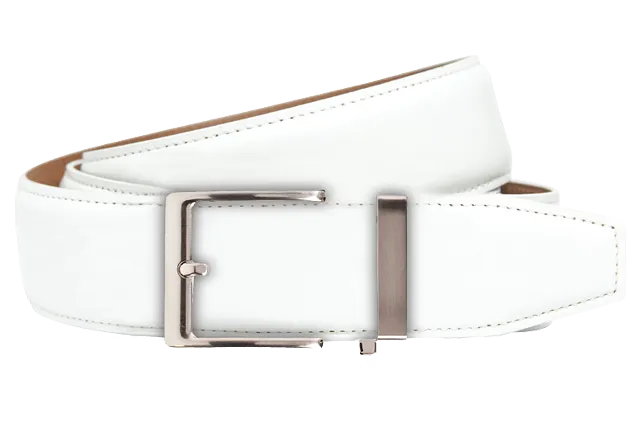 Smooth White, 40mm Strap, Dress Belt