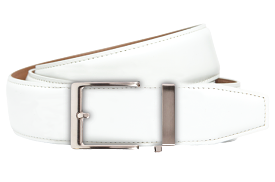 Smooth White, 40mm Strap, Dress Belt