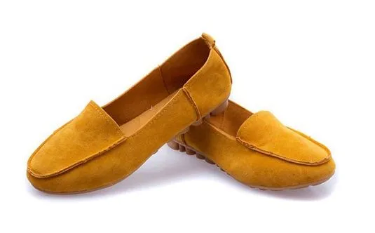 Soft flat shoes for Women Mocassin design faux suede