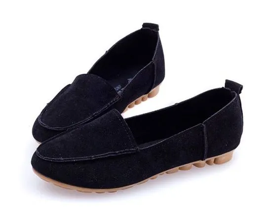 Soft flat shoes for Women Mocassin design faux suede