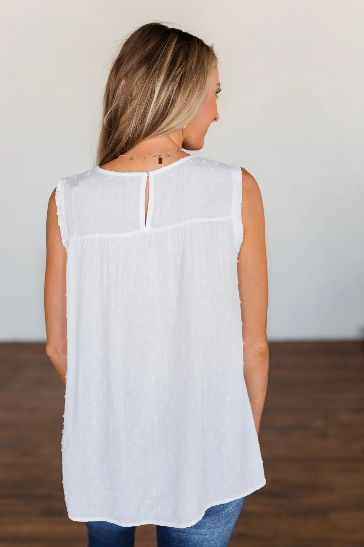 Something Like That Sleeveless Blouse- White