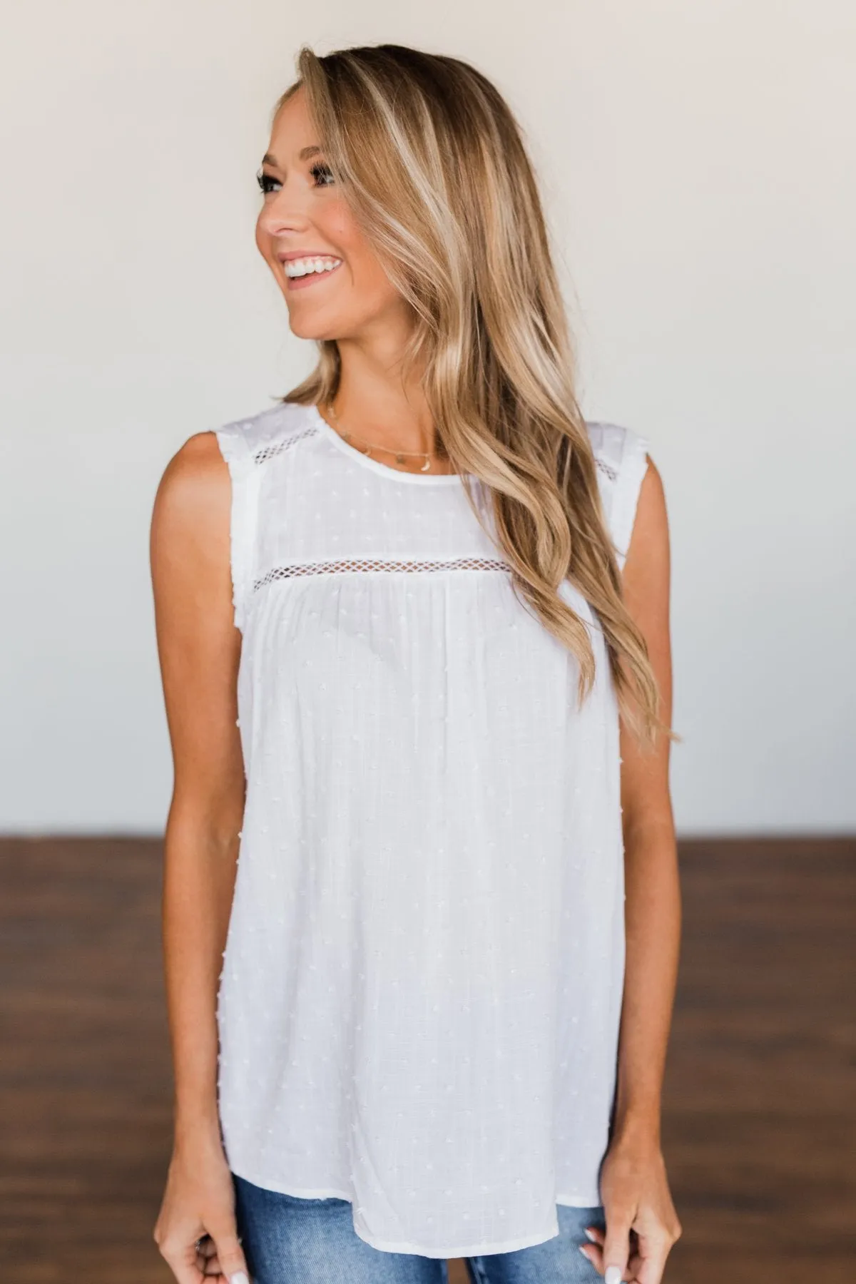 Something Like That Sleeveless Blouse- White