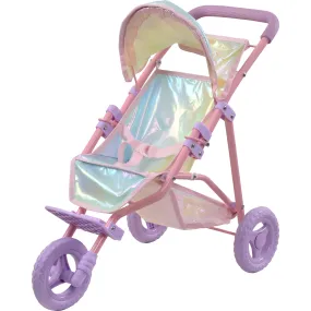 Teamson Kids Olivia's Little World Doll Jogging-Style Stroller, Pink/Gray