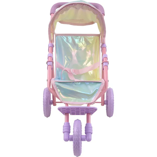 Teamson Kids Olivia's Little World Doll Jogging-Style Stroller, Pink/Gray