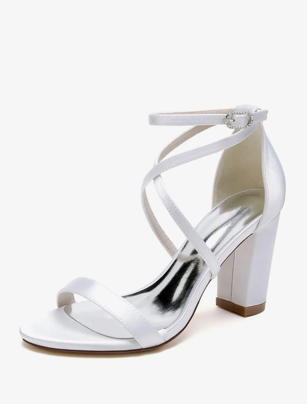 Wedding Shoes Satin White Open Toe Wedding Sandals