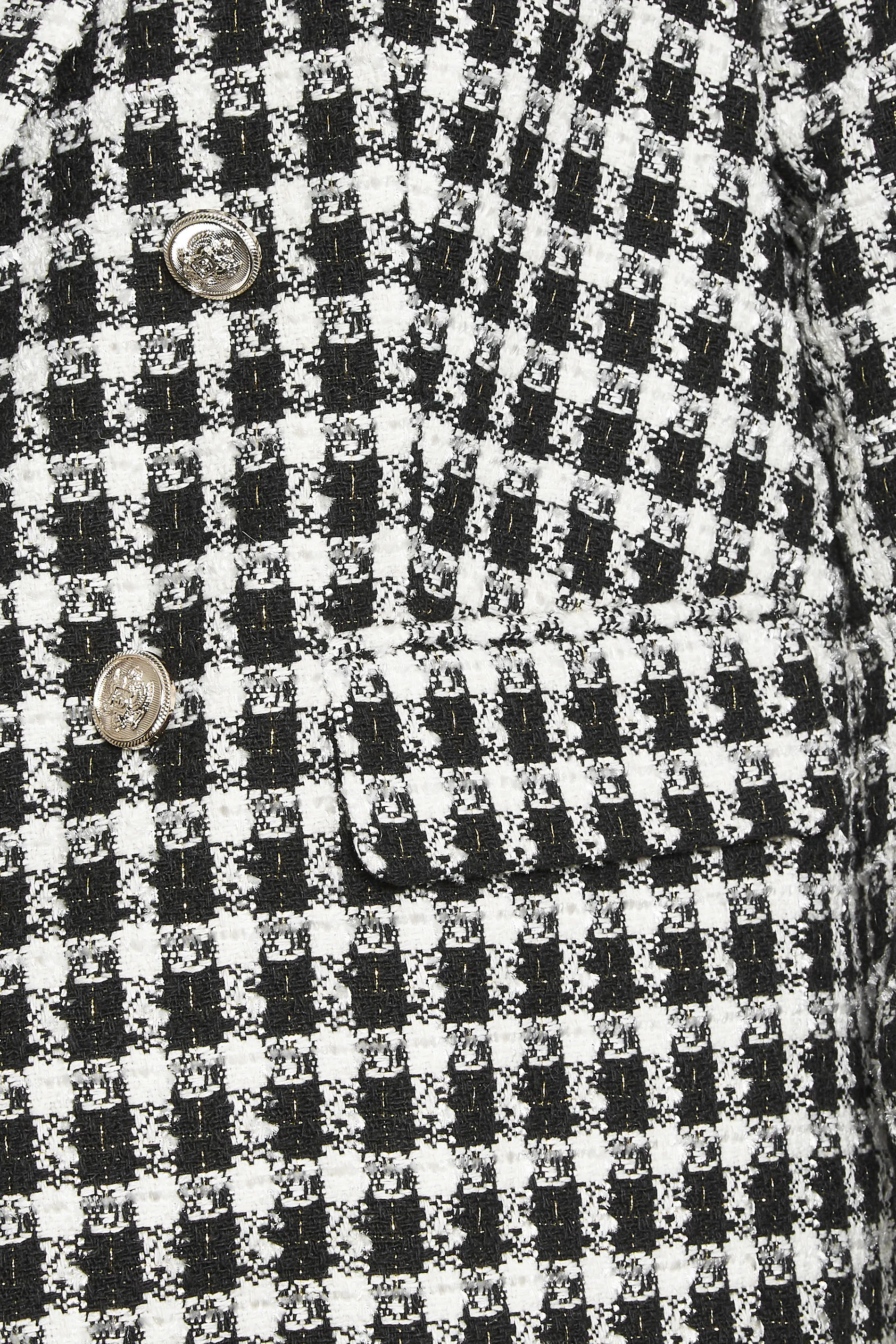 YOURS Curve Black & White Boucle Blazer