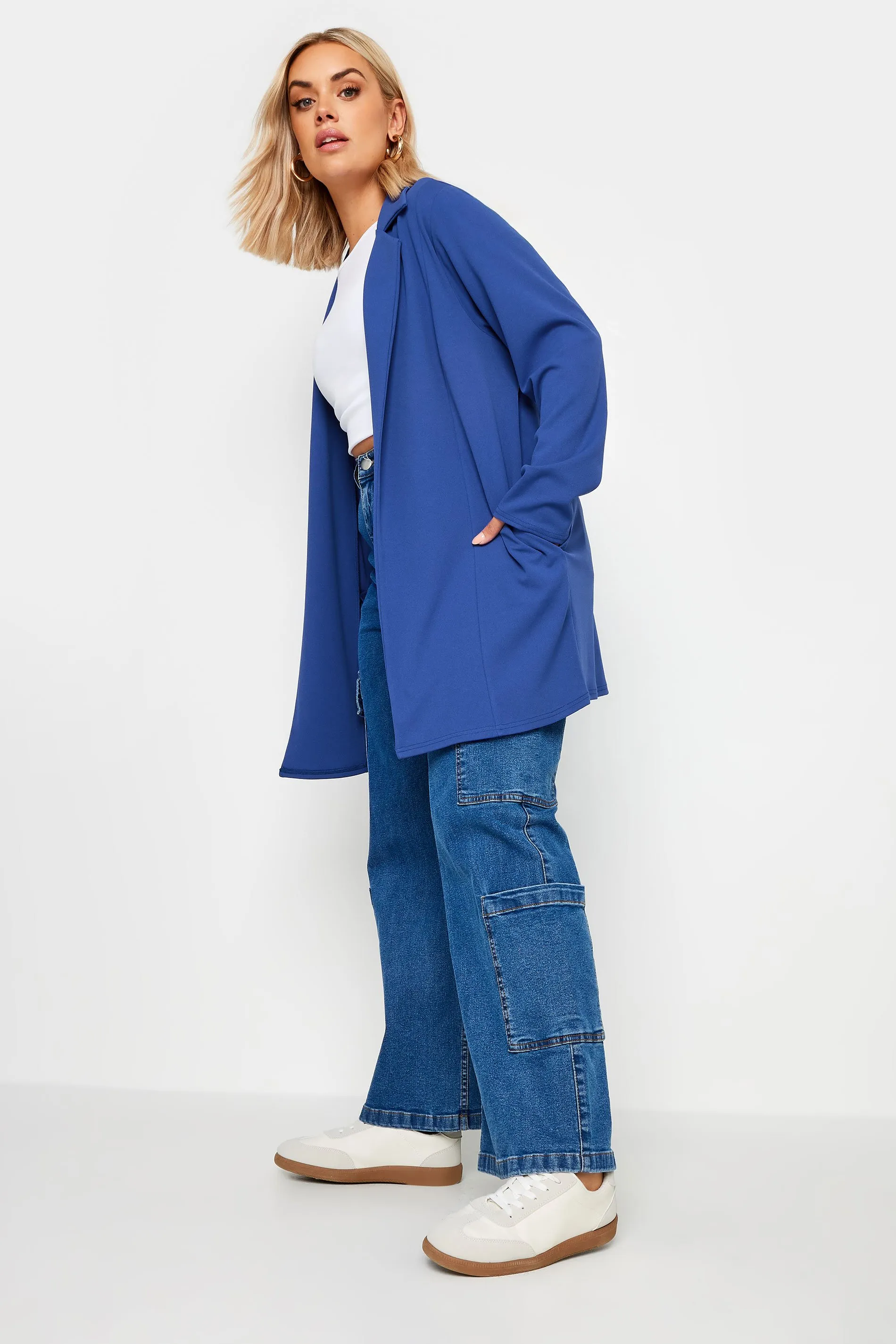 YOURS Curve Cobalt Blue Scuba Blazer