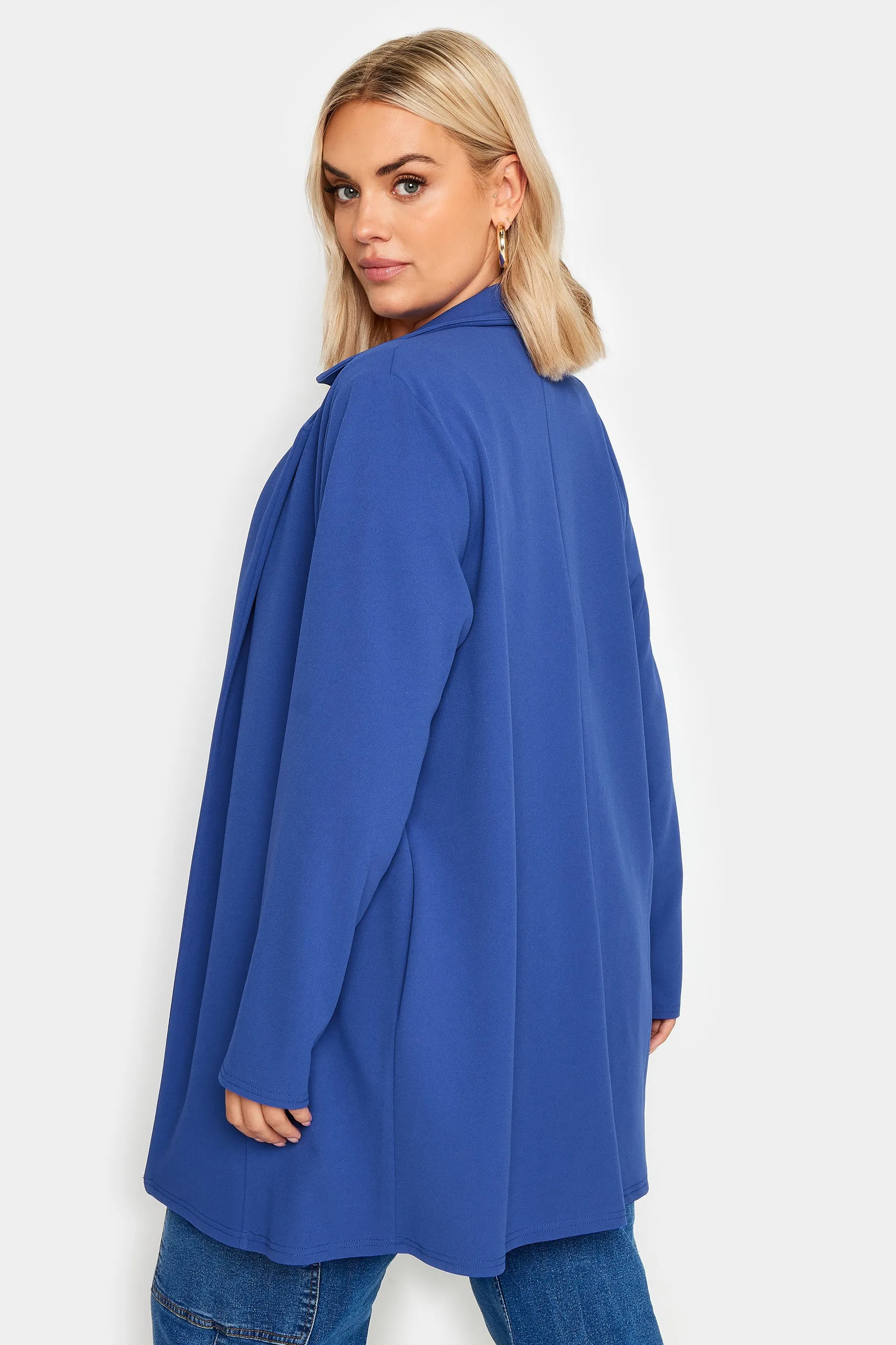 YOURS Curve Cobalt Blue Scuba Blazer