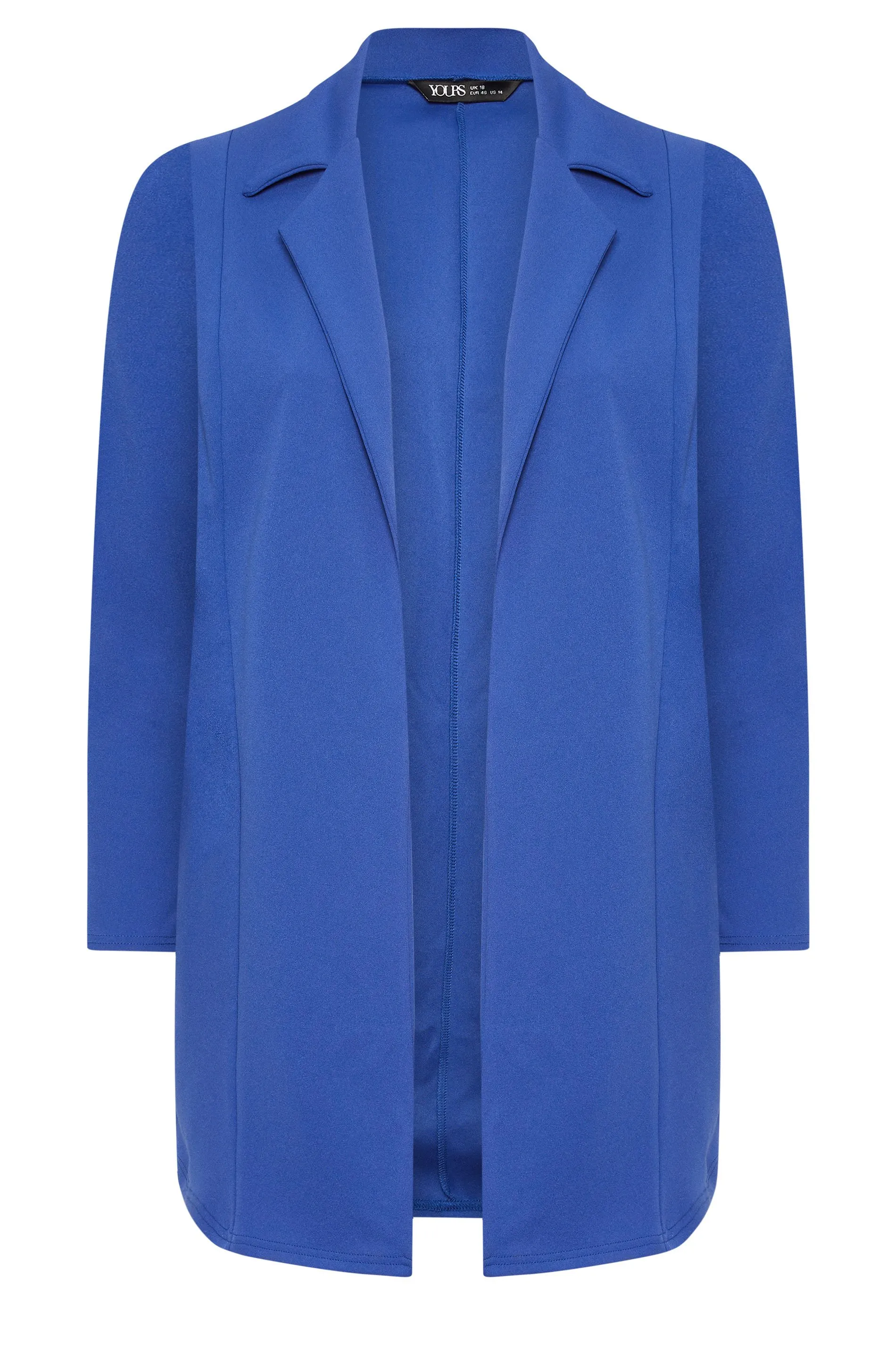 YOURS Curve Cobalt Blue Scuba Blazer